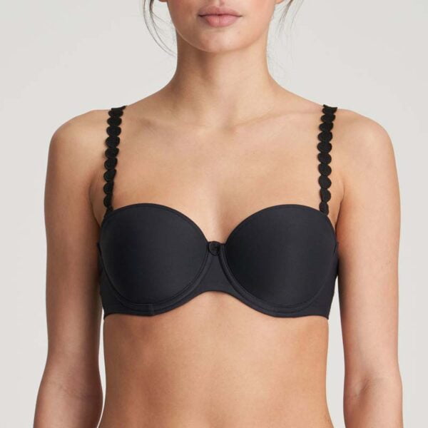tom padded strapless charcoal
