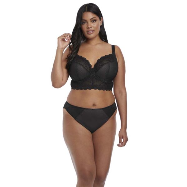 Elomi - Charley - black -bralette and brazilian - front
