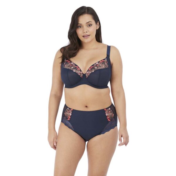 Charley Uw Plunge Bra And Full Brief Floral Navy