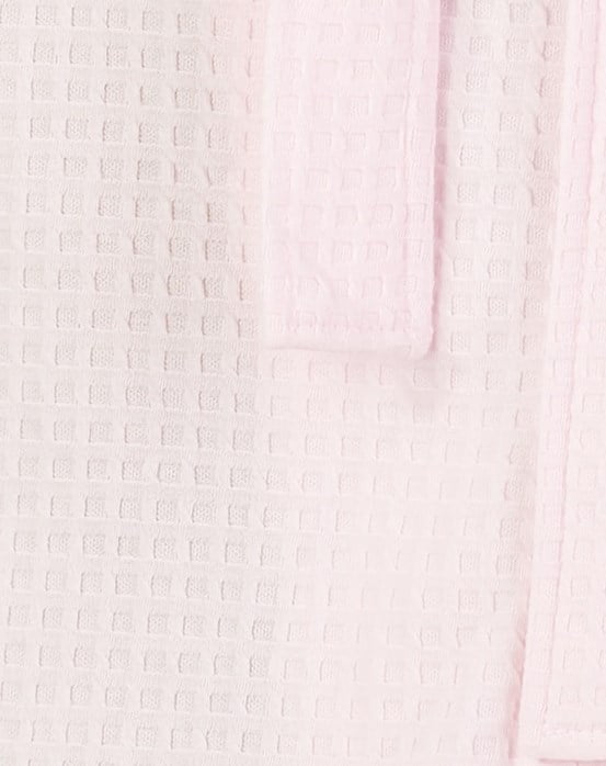 Houndstooth Knit Long Sleeve Kimono Wrap Light Pink