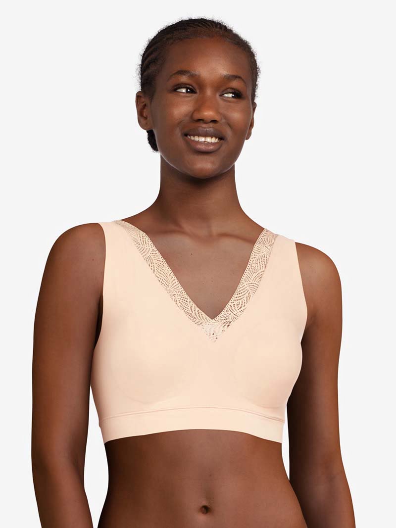 Soft Stretch “Magic” Padded Crop Top Lace with Back Closure by