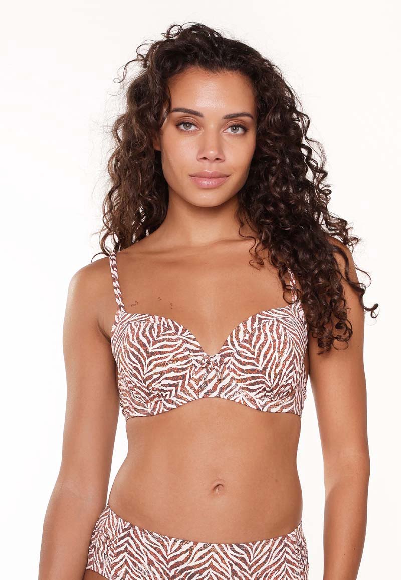 Zebra Moulded Padded Bikini by Lingadore Swim