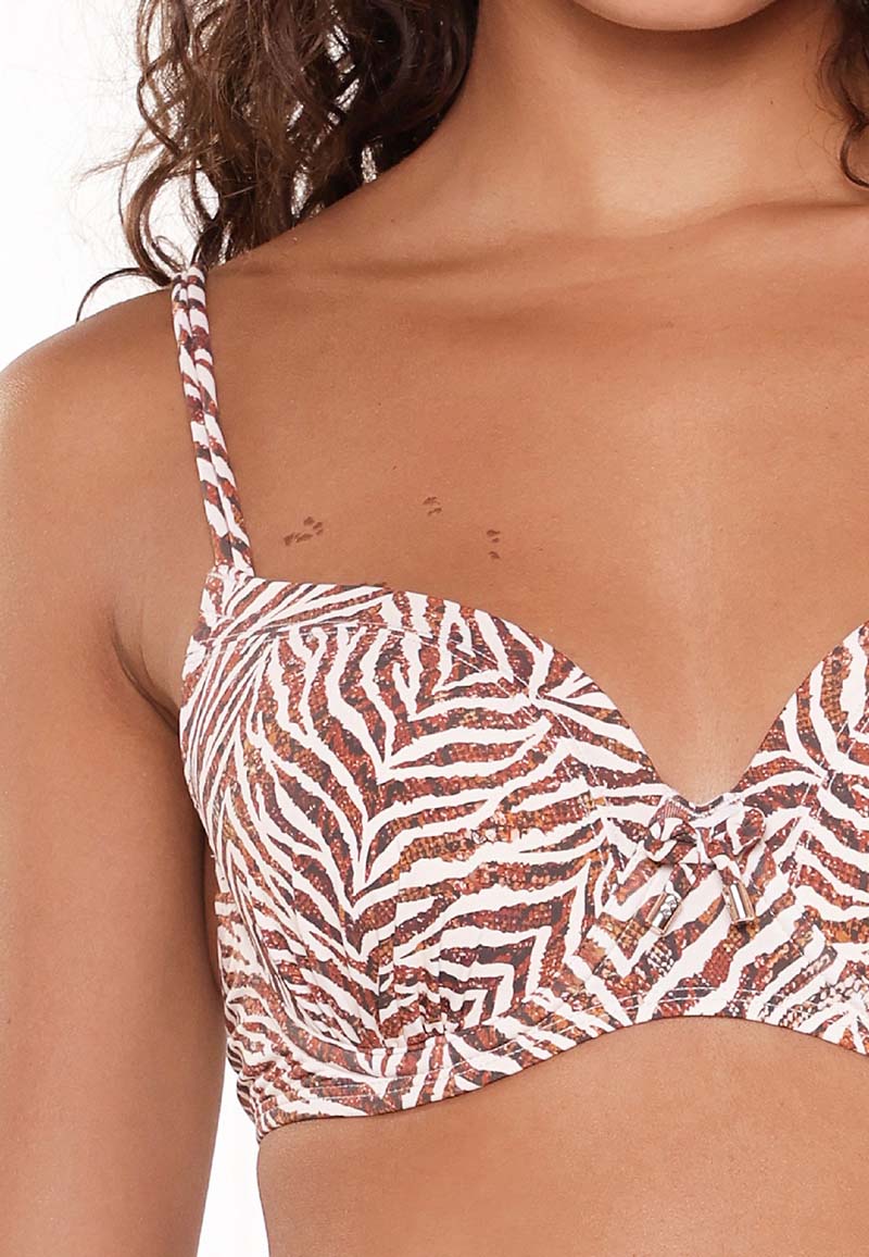 Zebra Moulded Padded Bikini by Lingadore Swim