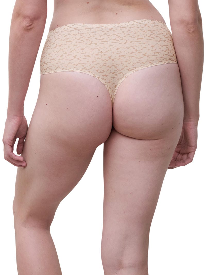Soft Stretch High Waist Thong - Norah Nude Print - rear